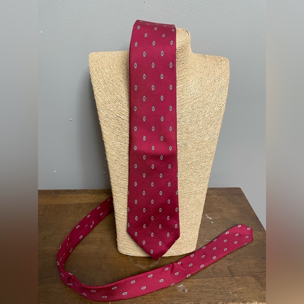 CHRISTIAN DIOR Italian Fabric Made in USA Men Narrow Necktie Preppy Striped